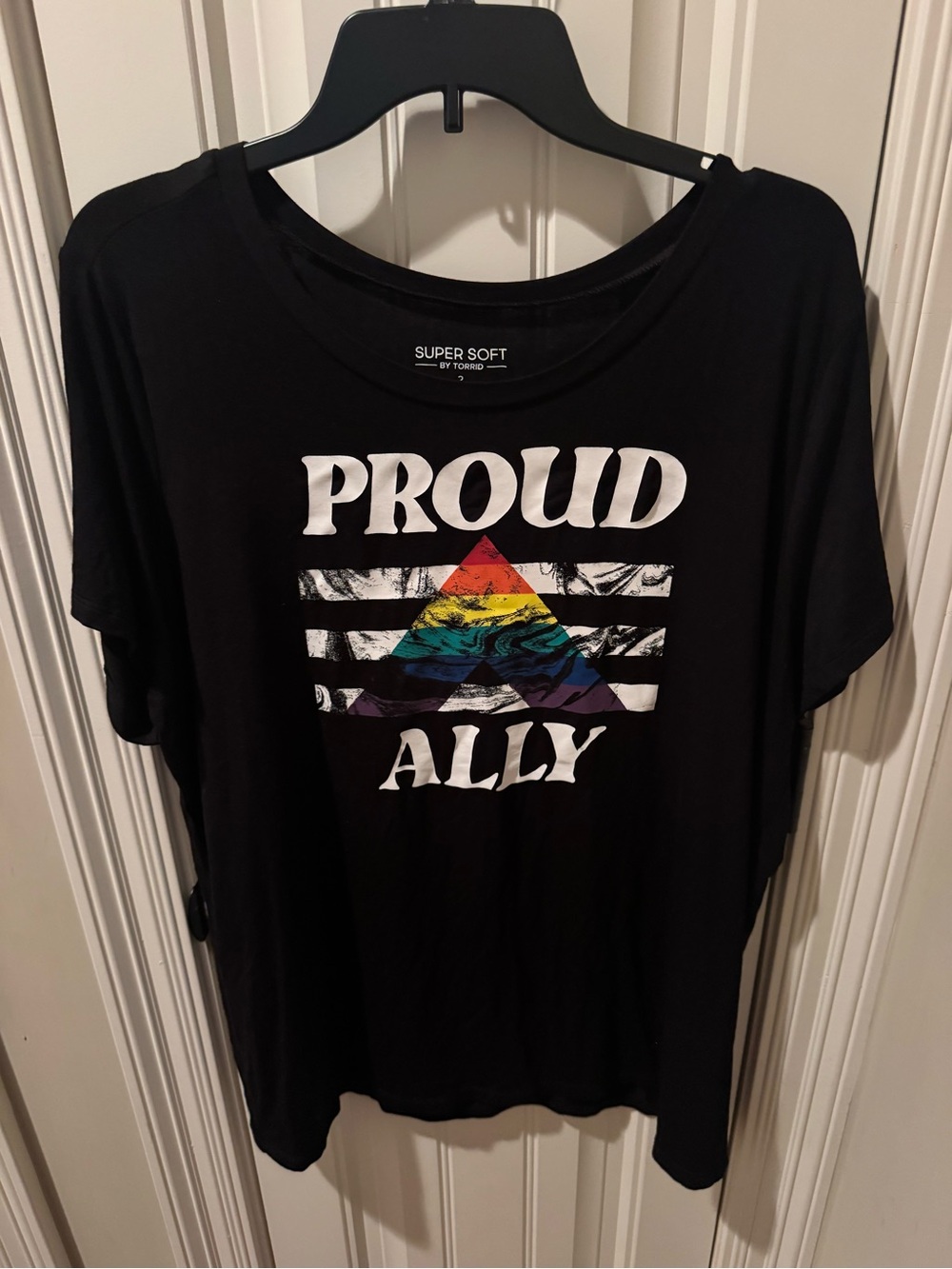 torrid Black Graphic Tee with Rainbow Triangle